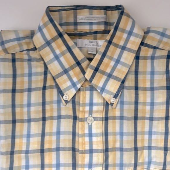 BILL BLASS plaid short sleeve mens button down shirt - Picture 2 of 6